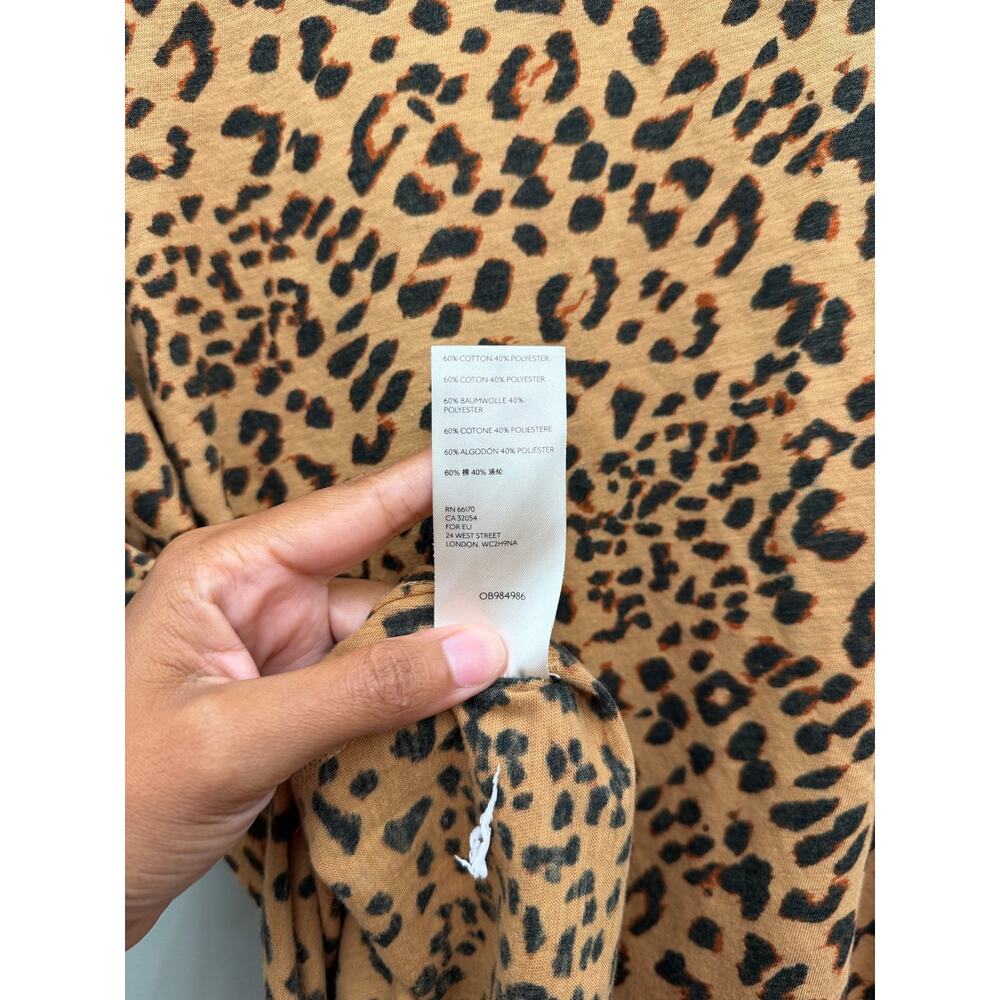 Free People We The Free Leopard Print Oversized Tee Small Boho Animal Print Top - Picture 4 of 4